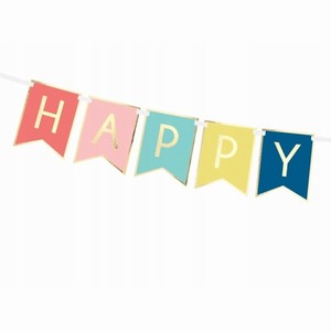 BANNER Happy Birthday barevn� se zlatem