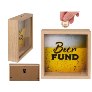 Pokladni�ka d�ev�n� Beer fund 20 x 20 cm
