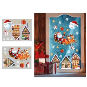 Samolepky na okno Santa s dome�ky 30x40 cm