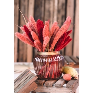 Sv�cen sklen�n� �ebrovan� r��ov� 14,5 x 13 cm
