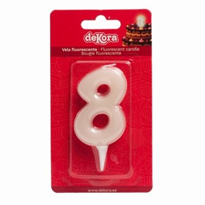 Sv��ka dortov� ��slo 8 fluorescentn� 6 cm