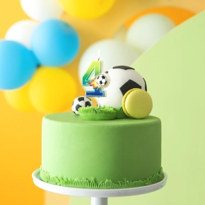 Sv��ka dortov� Fotbal "4" 6 cm