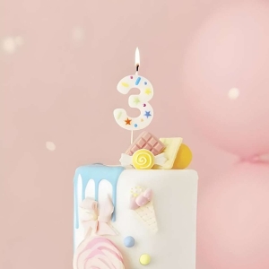 Sv��ka narozeninov� konfety ��slo 3, 5,5 cm