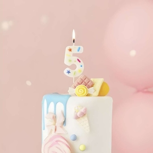 Sv��ka narozeninov� konfety ��slo 5, 5,5 cm