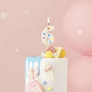 Sv��ka narozeninov� konfety ��slo 6, 5,5 cm