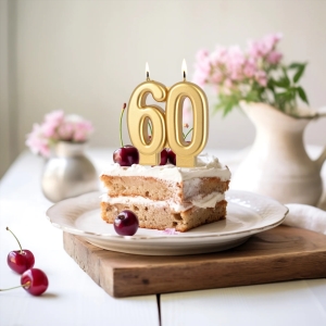 Sv��ka narozeninov� "60" zlat� 8 cm
