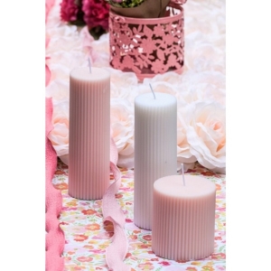 Sv��ka v�lec �ebrovan� pastelov� r��ov� 7 x 7,5 cm