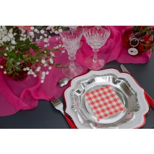 Tal��e metalick� st��brn� 21 cm