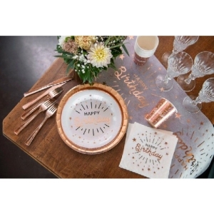 Tal��e pap�rov� Happy Birthday Sparkling Rose Gold
