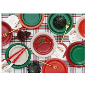 Tal��e pap�rov� tmav� zelen� 18 cm 6 ks