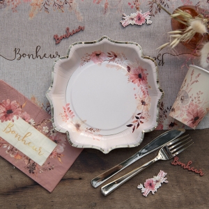 Tal��e pap�rov� Floral Love 21 cm 10 ks