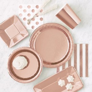 TAL��E pap�rov� metalick� Rose Gold 22cm 8ks