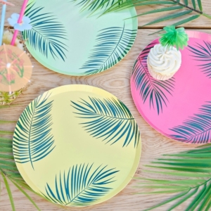 Tal��e pap�rov� Tropical palmov� listy 25 cm 8 ks