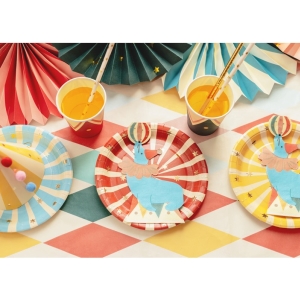 Tal��ky pap�rov� s hv�zdi�kami Cirkus 18 cm 6 ks