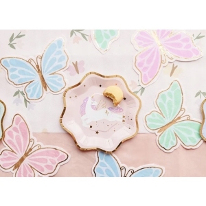 Tal��ky pap�rov� pastelov� Jednoro�ci 18x18 cm 6 ks