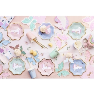 Tal��ky pap�rov� pastelov� Jednoro�ci 18x18 cm 6 ks