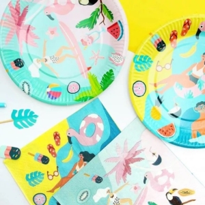 Tal��ky pap�rov� Summer Let�s Party surfing 18 cm 6 ks