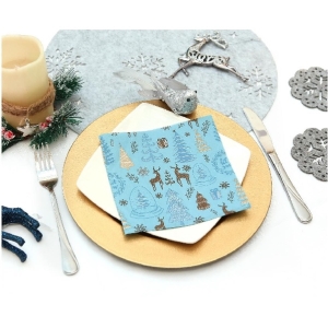 Ubrousky pap�rov� Hello Winter,modr�, 33 x 33 cm 20 ks