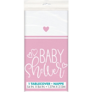 Ubrus plastov� Baby Shower r��ov� 137 x 213 cm