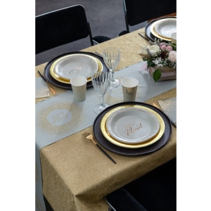 Ubrus s glitry zlat� 3 m