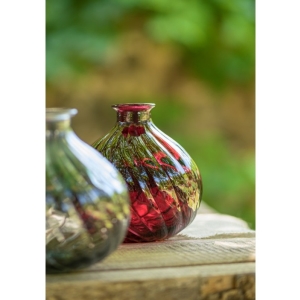 V�za sklen�n� kulat� r��ov� 17x17 cm