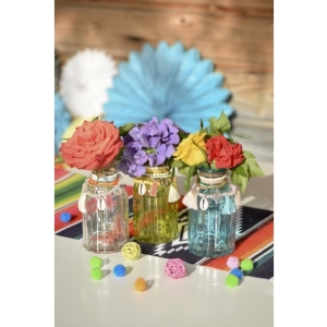 V�zi�ka sklen�n� Margarita �lut� 6,8 x 12,5 cm