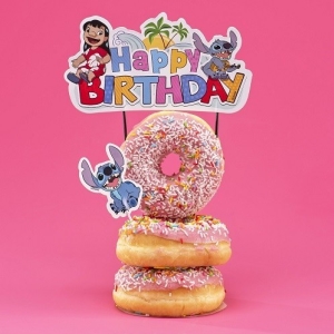 Z�pich na dort Happy Birthday Stitch 17,5 cm