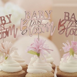 Z�PICHY na cupcakes Baby in Bloom Rose Gold 12ks