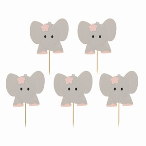 Z�pichy na cupcakes Slon r��ov� 10 ks
