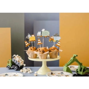 Z�pichy na cupcakes Stavebn� vozidla 6 ks