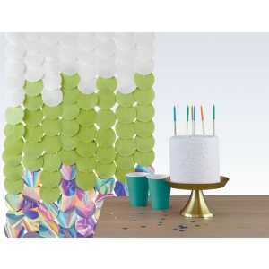 Z�v�sn� pozad� kole�ka b�l�/zelen� 80x170 cm