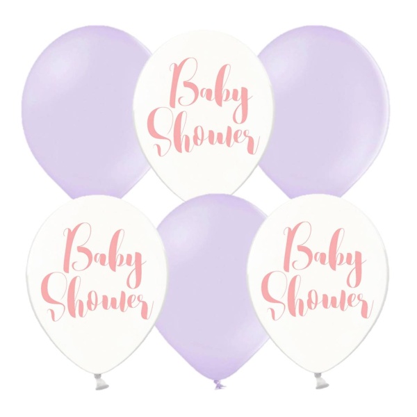 Bal�nky latexov� transparentn� Baby Shower/sv.lila 30 cm 6 ks