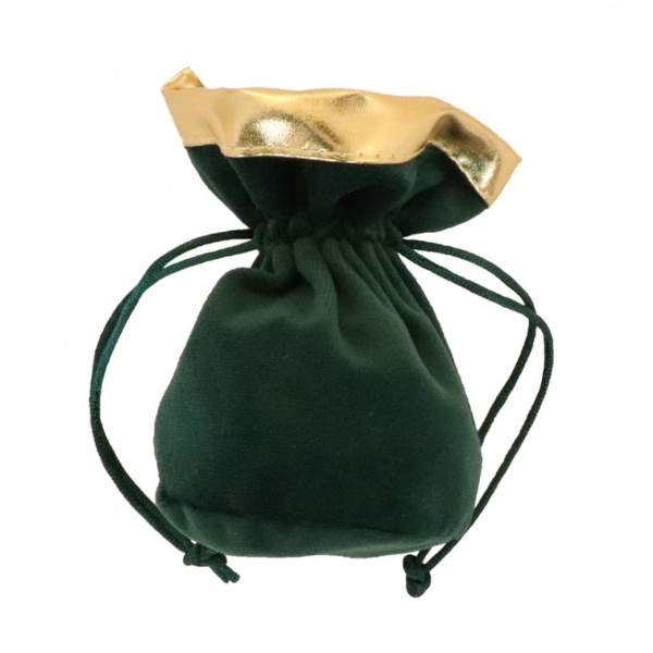 PYTL��KY velurov� tmav� zelen� se zlat�m okrajem 6x6x12cm 3ks