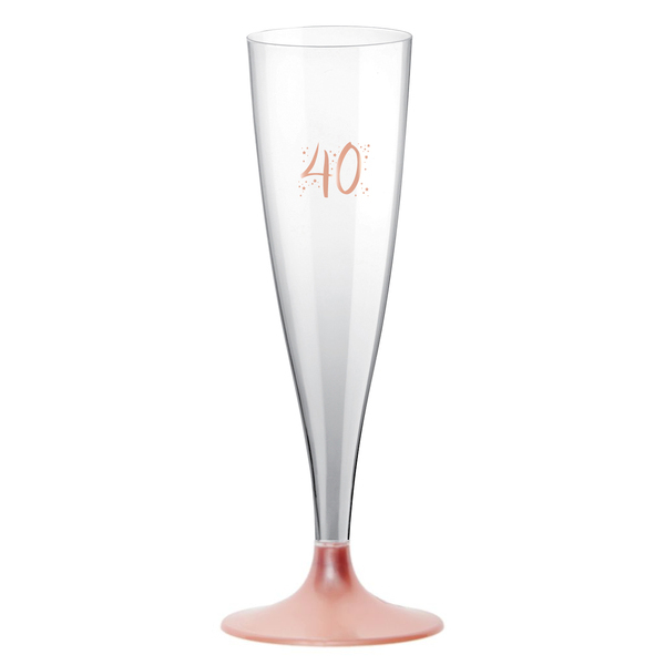 �ampusky plastov� 40. narozeniny Rose Gold 14cl 6ks