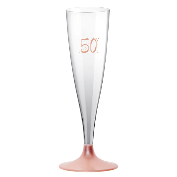 �ampusky plastov� 50. narozeniny Rose Gold 14cl 6ks