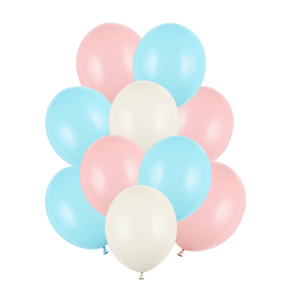 Bal�nky latexov� pastelov� (r��ov�, sv.modr�, sv.�ampa�) mix 30 cm, 10 ks