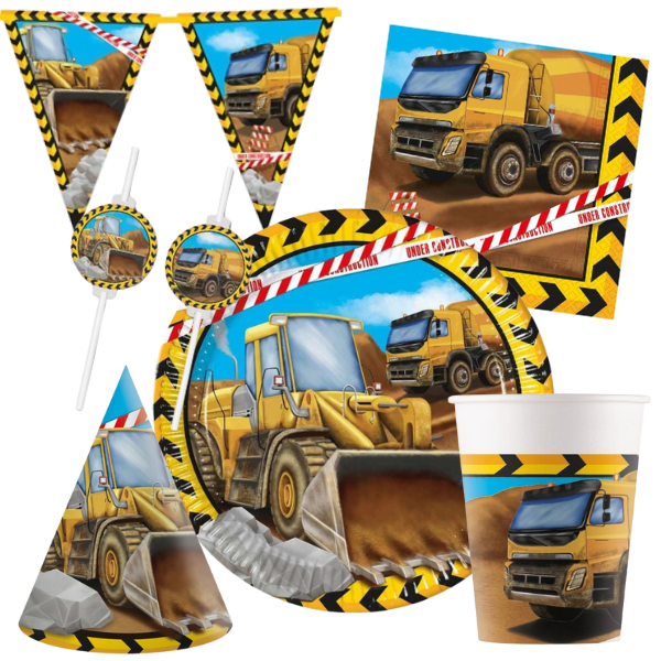 Party set - Stavebn� vozidla, pro 6 osob