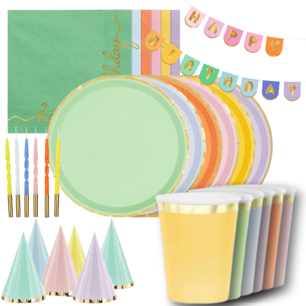 Party set - barevn� party Narozeniny pro 6 osob