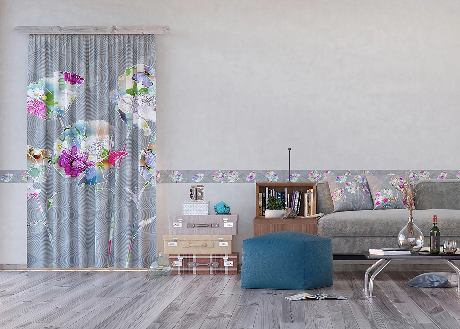 Dekorativn� z�v�s Kv�tiny | 140 x 245 cm | FCSL 7585