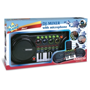 Mix�n� pult DJ s mikrofonem