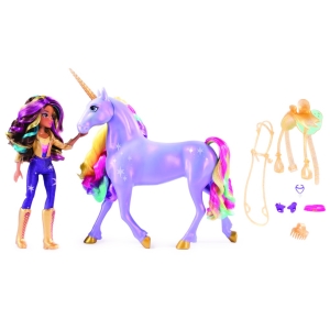 Unicorn academy sv�teln� jednoro�ec Wildstar 28 cm s panenkou Sophi� 24 cm