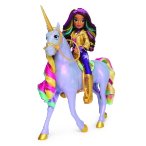 Unicorn academy sv�teln� jednoro�ec Wildstar 28 cm s panenkou Sophi� 24 cm