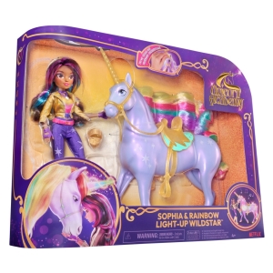 Unicorn academy sv�teln� jednoro�ec Wildstar 28 cm s panenkou Sophi� 24 cm
