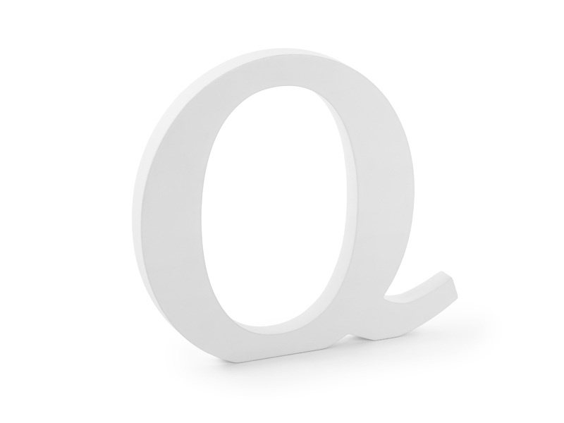 D�ev�n� p�smeno Q, b�l�, 22.5x20.5cm