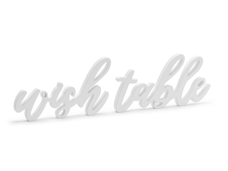 D�ev�n� n�pis Wish table, b�l�, 40x10cm