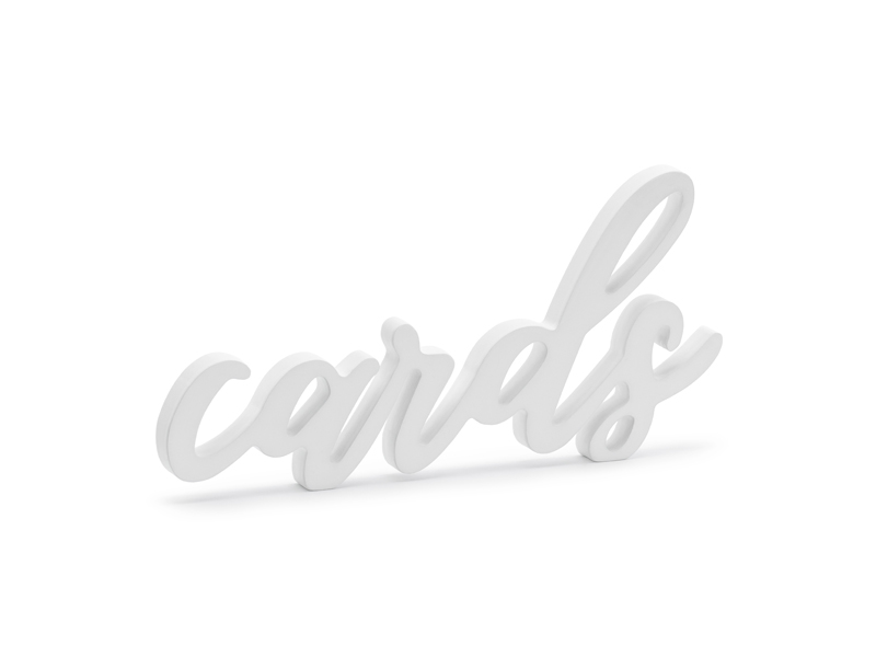 D�ev�n� n�pis Cards, b�l�, 20x10cm