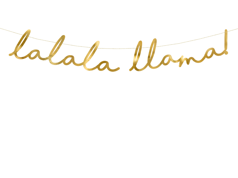 Baner Lama - Lalala Llama, zlat�, 12,5x82cm