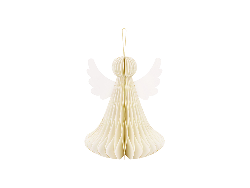 Pap�rov� dekorace honeycomb And�lek, slonov� kost, 24 cm