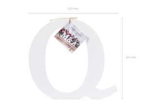 D�ev�n� p�smeno Q, b�l�, 22.5x20.5cm