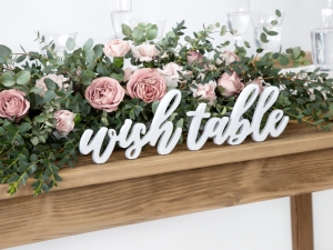 D�ev�n� n�pis Wish table, b�l�, 40x10cm